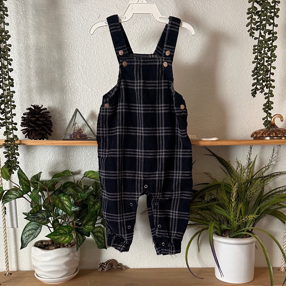 6-12 months navy corduroy overalls